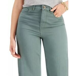 Style & Co Wide Leg Pull‎ On Crop Mid Rise Pants New Pale Sage Size 10 NWT